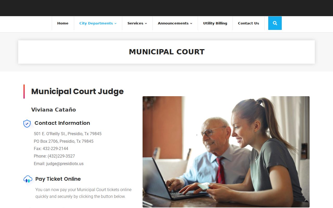 Presidio court records and Municipal Court contact